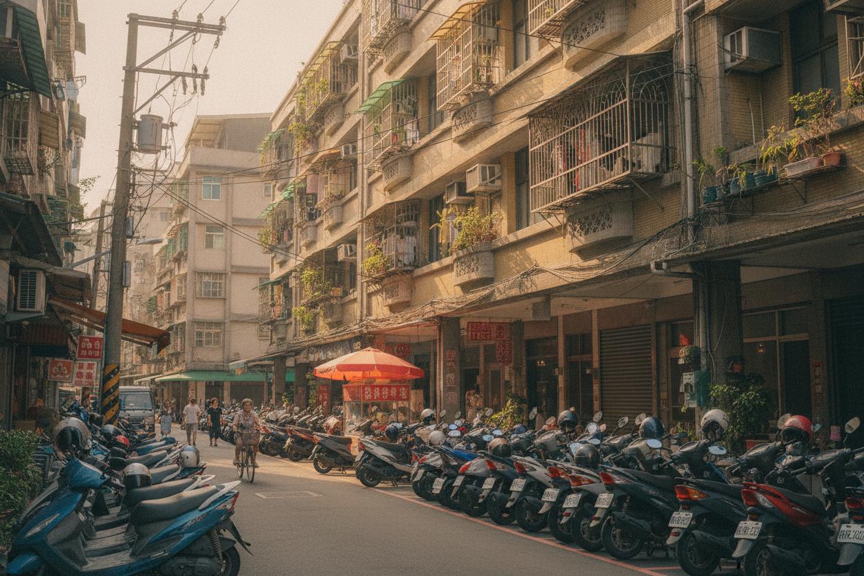 台南北區花園夜市周邊的租屋公寓街景