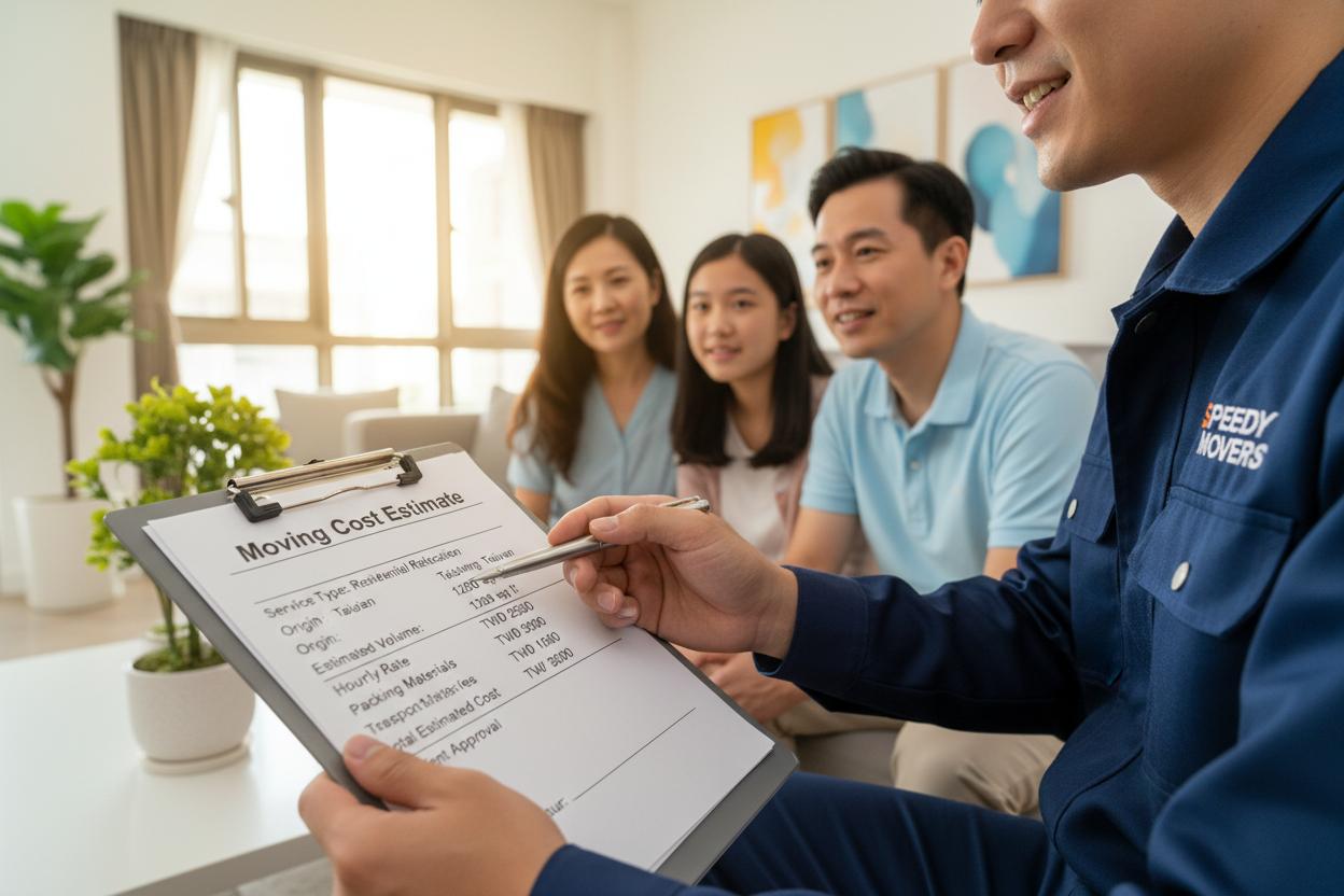 9458專業搬家師傅為客戶進行搬家費用估算
