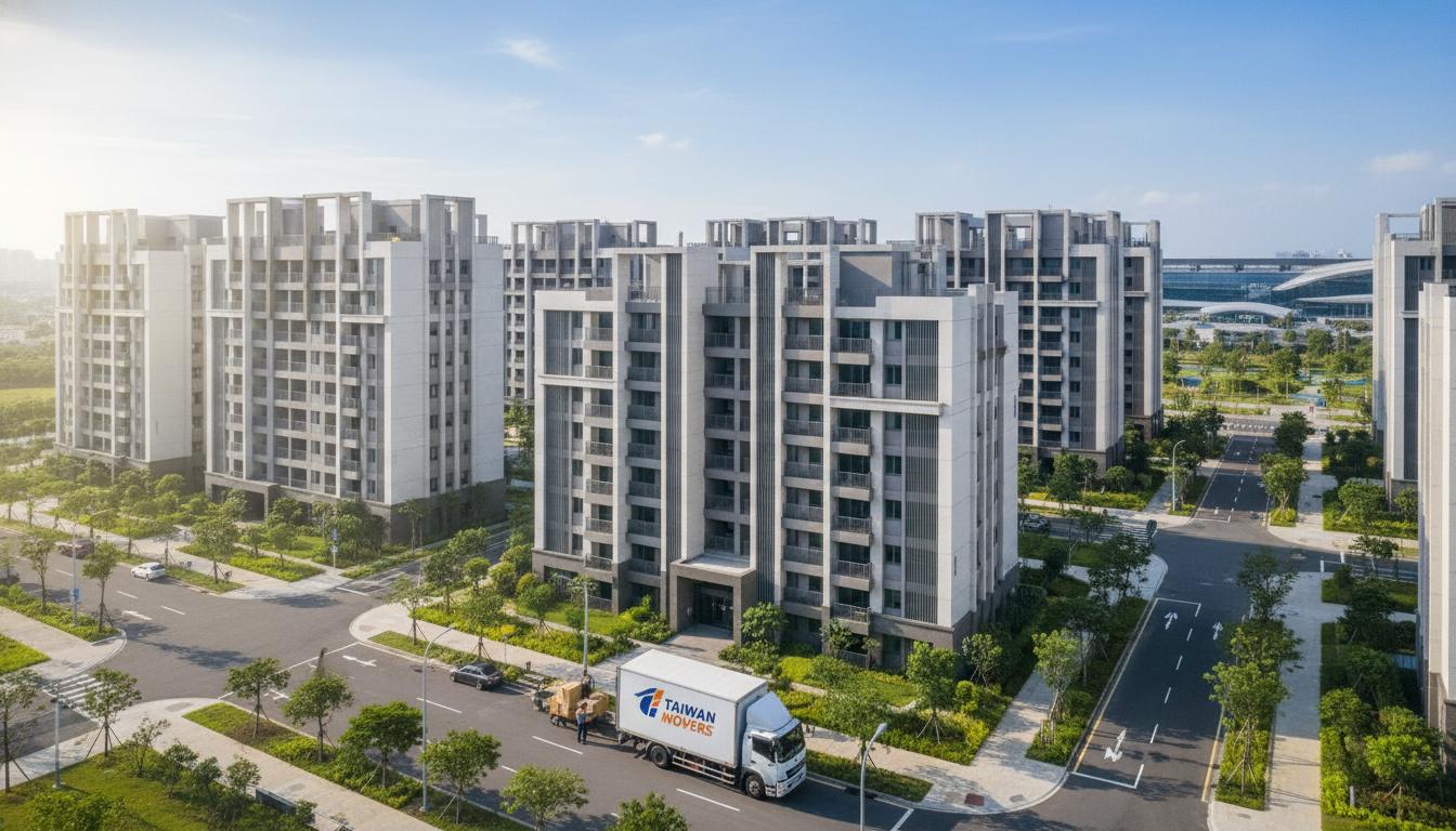 仁德區高鐵周邊新社區搬家，專業搬家貨車在現代住宅區搬運
